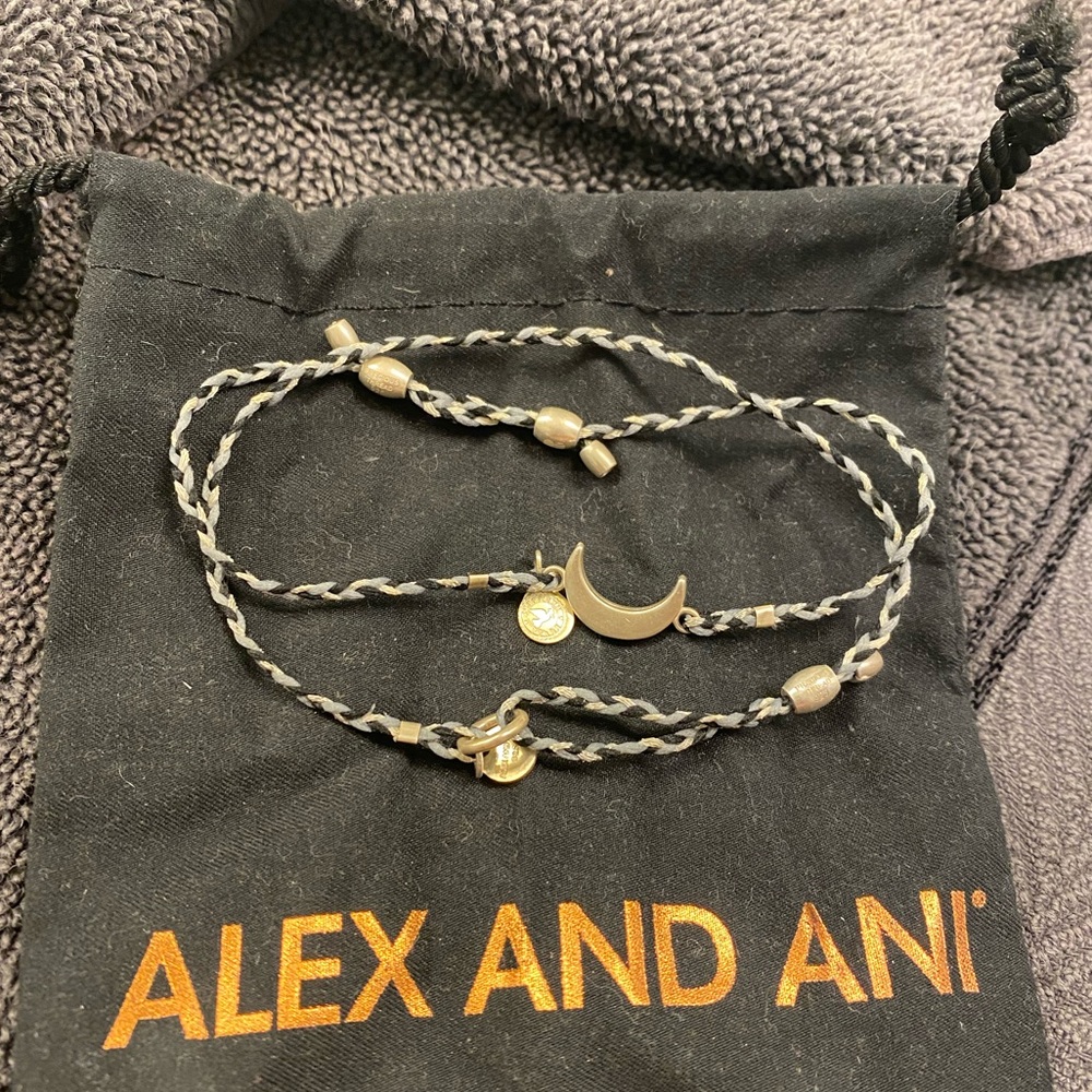Alex + Ani thread and silver bracelets (2)